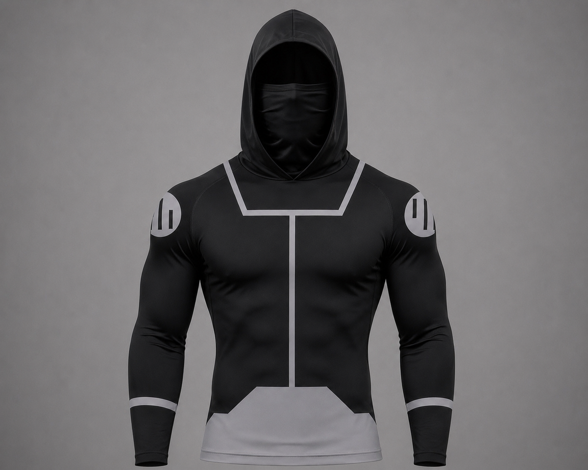 T- Shirt Compression Hood and Mask Mark Viltrumite