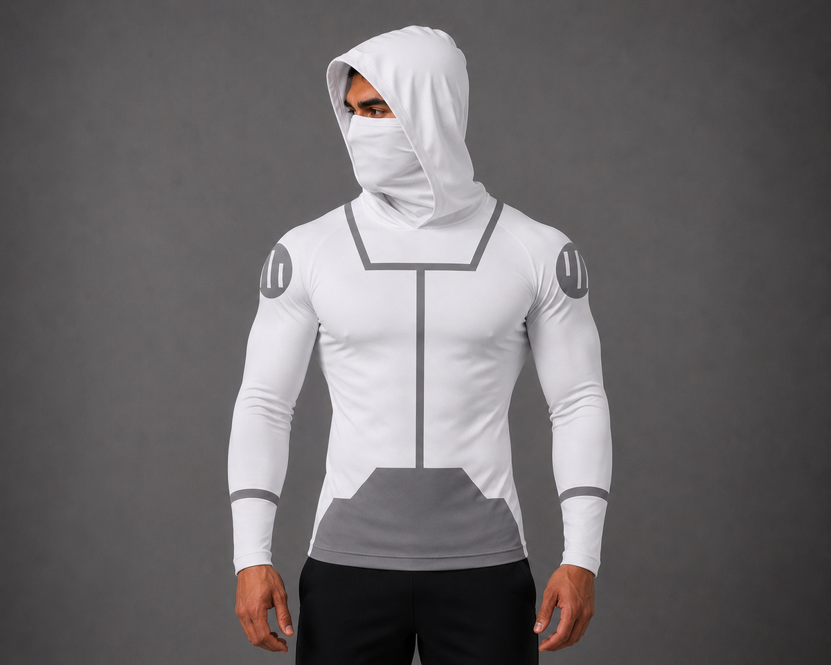 T- Shirt Compression Hood and Mask Mark Viltrumite