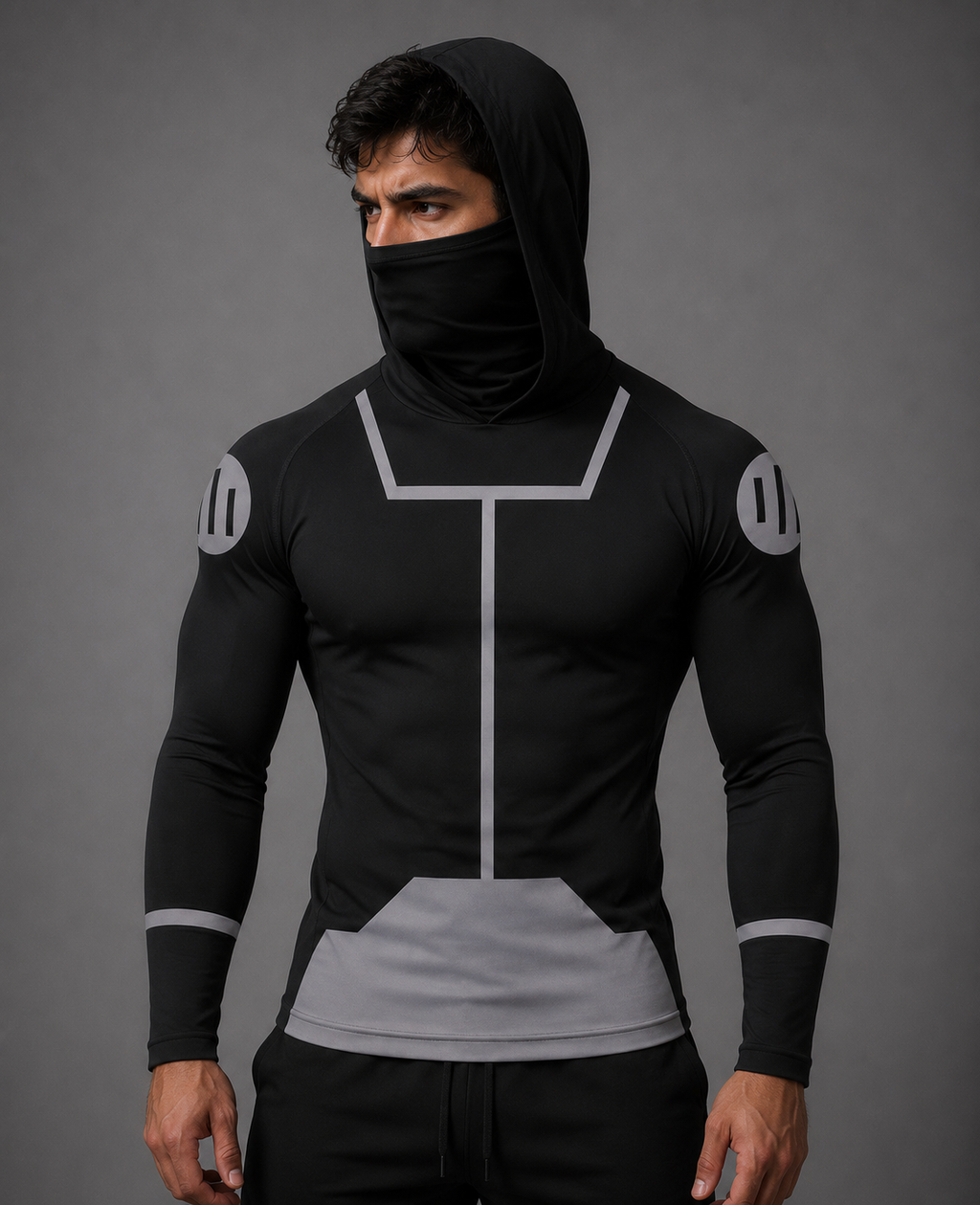T- Shirt Compression Hood and Mask Mark Viltrumite