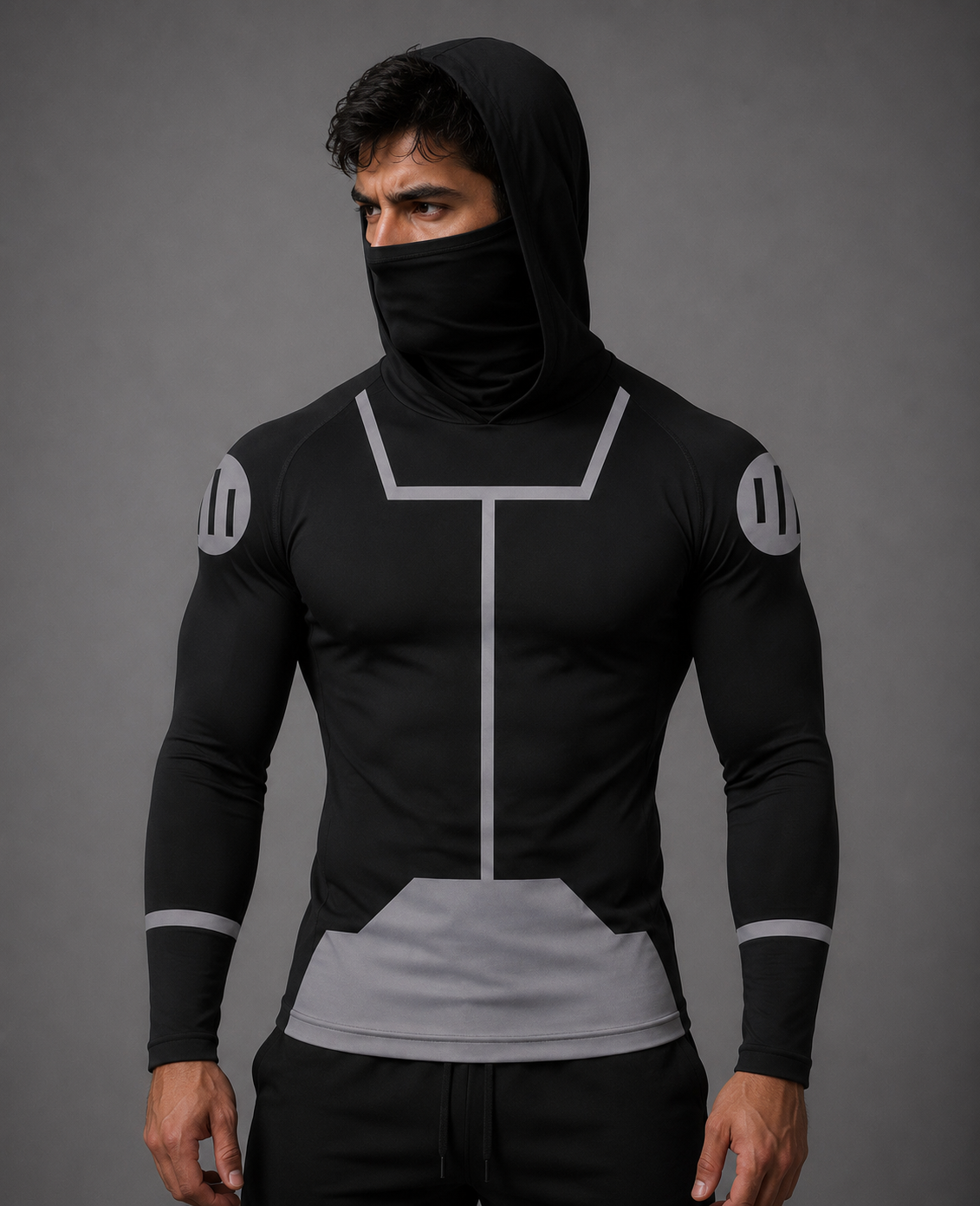 T- Shirt Compression Hood and Mask Mark Viltrumite