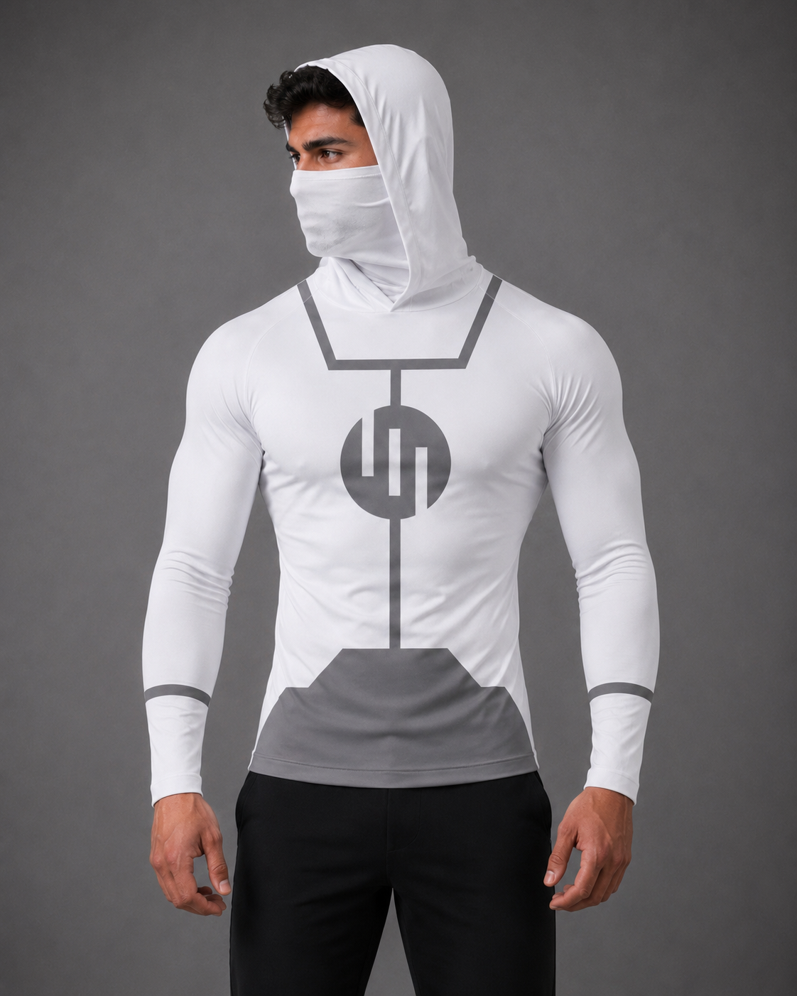 T Shirt compression hood and mask Conquest